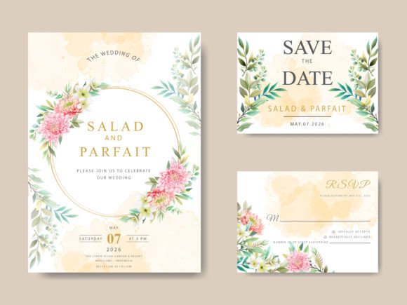 Download Beautiful Floral Wedding Invitations - Premium Bundle