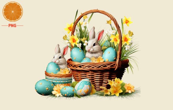 Download Easter Baskets with Egg,rabbit Clipart 2 - Rabbit clipart Collection