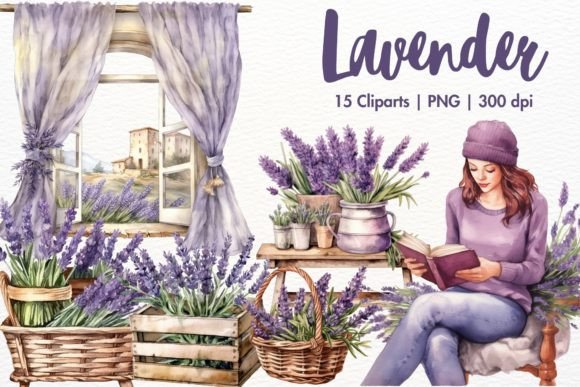 Download Lavender Watercolor Sublimation Clipart - Lavender watercolor Collection