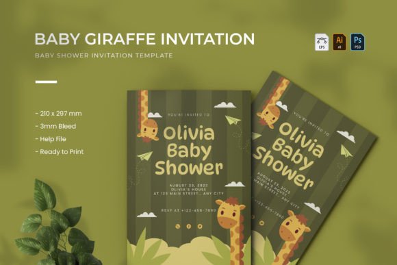 Download Baby Giraffe - Baby Shower Invitation - Invitation Collection